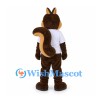 Squirrel Mascot Costume with White Shirt and Curled Tail
