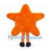 Starfish Mascot Costume in Orange with Smiling Face