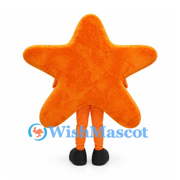 Starfish Mascot Costume in Orange with Smiling Face