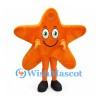 Starfish Mascot Costume in Orange with Smiling Face