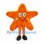 Starfish Mascot Costume in Orange with Smiling Face
