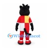 Cat Mascot Costume with Red and Yellow Patchwork Outfit