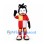 Cat Mascot Costume with Red and Yellow Patchwork Outfit