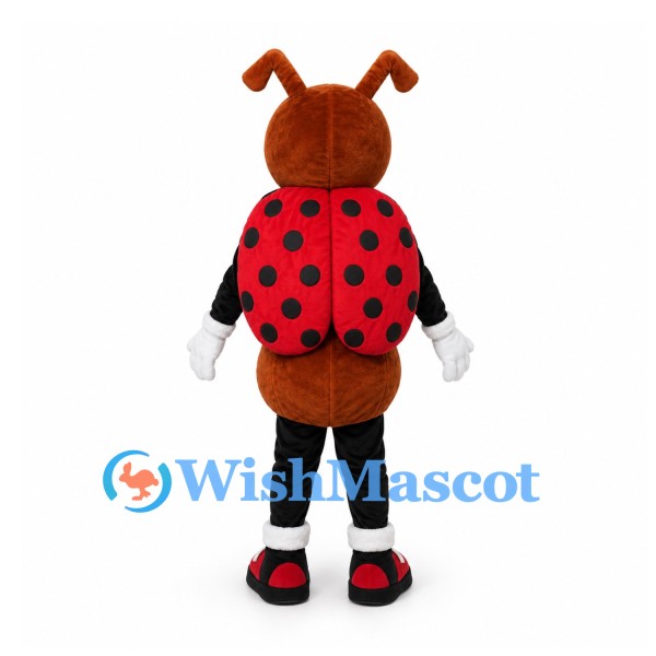 Ladybug Mascot Costume with Red and Black Spotted Wings