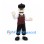 Man Mascot Costume with Black Beret and Burgundy Vest
