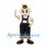 Folk Dancer Mascot Costume with Green Hat and Embroidered Vest