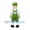 Folk Dancer Mascot Costume with Green Lederhosen and Hat