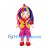 Clown Mascot Costume with Multicolor Hair and Pink Pants