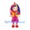 Clown Mascot Costume with Multicolor Hair and Pink Pants