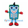 Mobile Phone Mascot Costume in Green with Blue Glasses