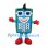 Mobile Phone Mascot Costume in Green with Blue Glasses