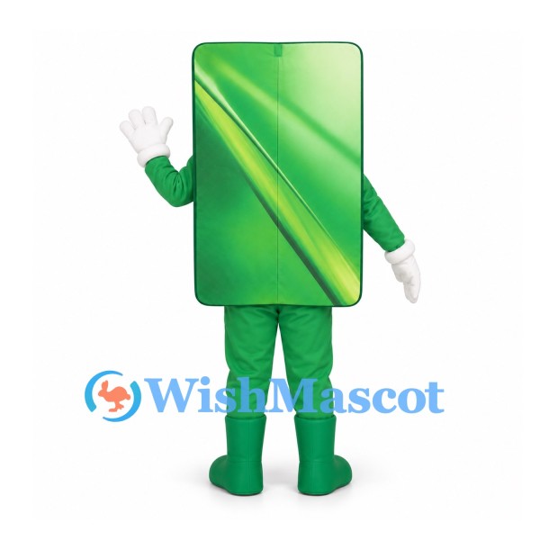 Smartphone Mascot Costume in Green with Gradient Screen