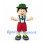 Folk Dancer Mascot Costume with Green Hat and Red Lederhosen