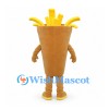 French Fries Mascot Costume in Brown Carton with Smiling Face
