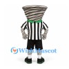 Tornado Mascot Costume with Referee Shirt and Black Shorts