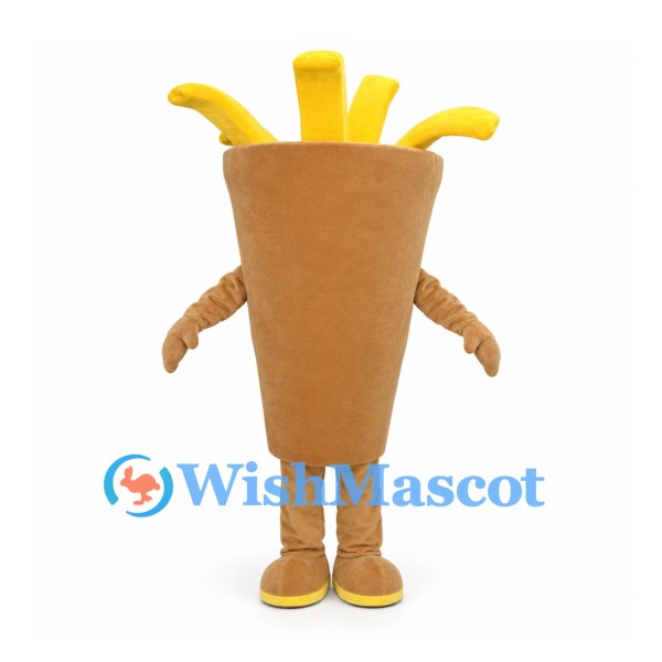 French Fries Mascot Costume in Plain Brown Carton