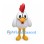 Chicken Mascot Costume in White with Red Comb