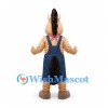Horse Mascot Costume with Navy Overalls and Bandana