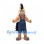 Horse Mascot Costume with Navy Overalls and Bandana