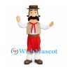 Cowboy Mascot Costume with Brown Hat and Red Pants