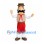 Cowboy Mascot Costume with Brown Hat and Red Pants