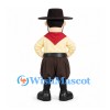 Cowboy Mascot Costume with Black Hat and Brown Pants