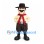 Cowboy Mascot Costume with Black Hat and Brown Pants