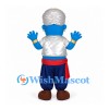 Genie Mascot Costume in Blue with Silver Turban and Vest