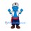 Genie Mascot Costume in Blue with Silver Turban and Vest