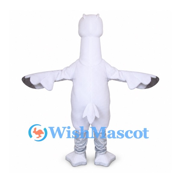 Goose Mascot Costume in White with Gray Wing Tips