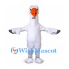 Goose Mascot Costume in White with Gray Wing Tips