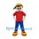 Boy Mascot Costume with Green Cap and Red Shirt