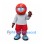 Motorcycle Rider Mascot Costume with Red Helmet and Pants
