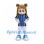 Girl Mascot Costume with Blue and Black Striped Soccer Jersey