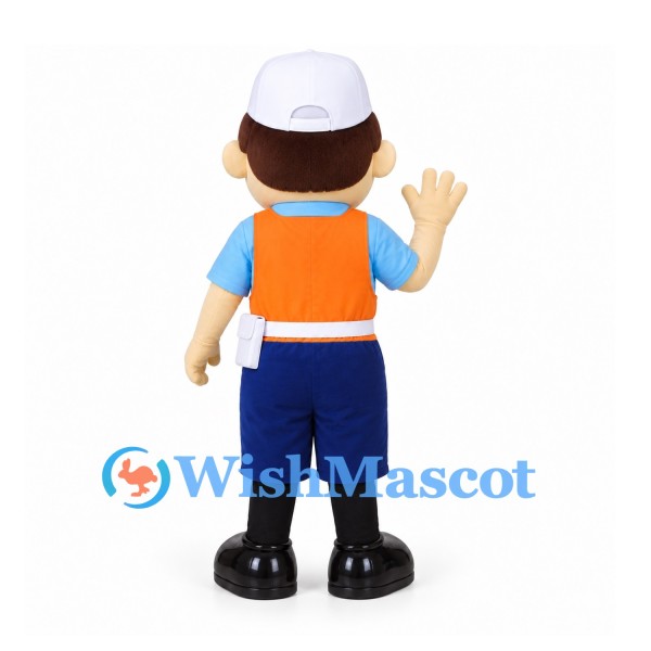Sailor Mascot Costume with White Cap and Orange Life Vest