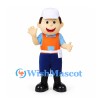Sailor Mascot Costume with White Cap and Orange Life Vest