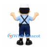 Sailor Mascot Costume with White Cap and Navy Suspenders