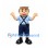 Sailor Mascot Costume with White Cap and Navy Suspenders