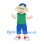 Dog Mascot Costume with Blue Cap and Green Shirt