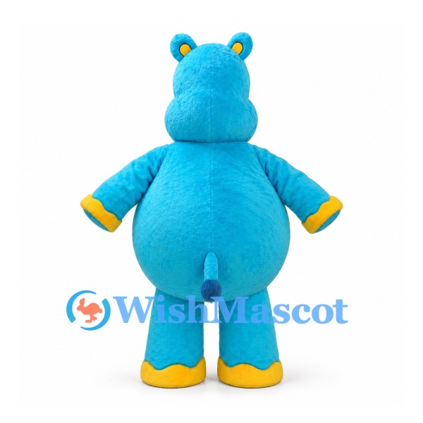 Monster Mascot Costume in Blue with Yellow Cuffs