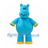 Monster Mascot Costume in Blue with Yellow Cuffs