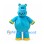Monster Mascot Costume in Blue with Yellow Cuffs