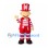 Clown Mascot Costume with Red and White Striped Suit and Top Hat