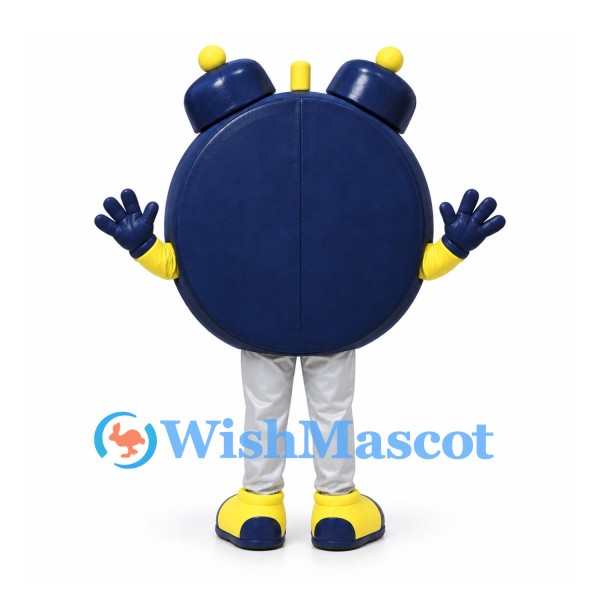 Alarm Clock Mascot Costume in Navy with Yellow Face