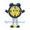 Alarm Clock Mascot Costume in Navy with Yellow Face