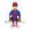 Superhero Mascot Costume with Blue Shield Body and Yellow Cape