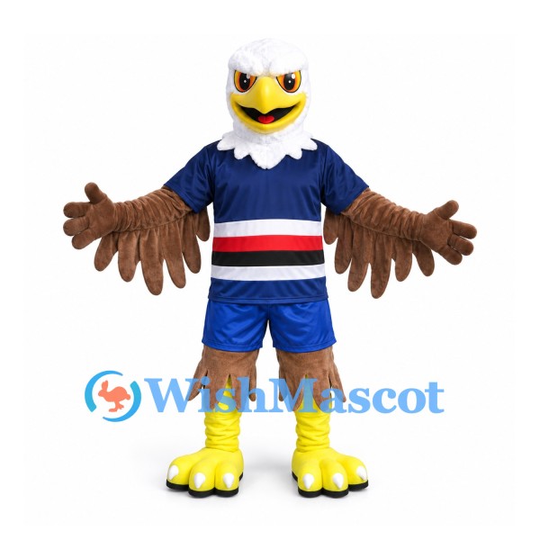 Eagle Mascot Costume with Navy Sports Uniform