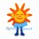 Sun Mascot Costume in Yellow and Orange with Blue Skirt