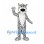 White Tiger Mascot Costume with Black Stripes