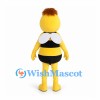 Bee Mascot Costume with Brown Hair and Black Stripes